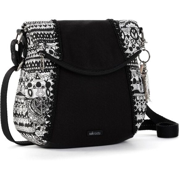 Women's Cotton Recycled Plastic Water Bottle Crossbody Bag Large Eco-Friendly - Picture 2 of 7